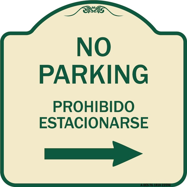 Signmission No Parking Prohibido Estacionarse W/ Left Arrow Heavy-Gauge Aluminum Sign, 18" x 18", TG-1818-23596 A-DES-TG-1818-23596 - main